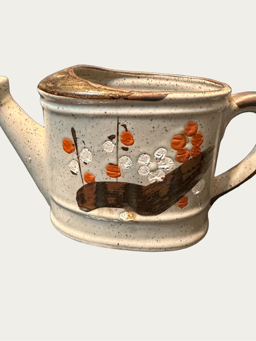Pottery Watering Can w/ Speckled Salt Glaze - Vintage Studio Art